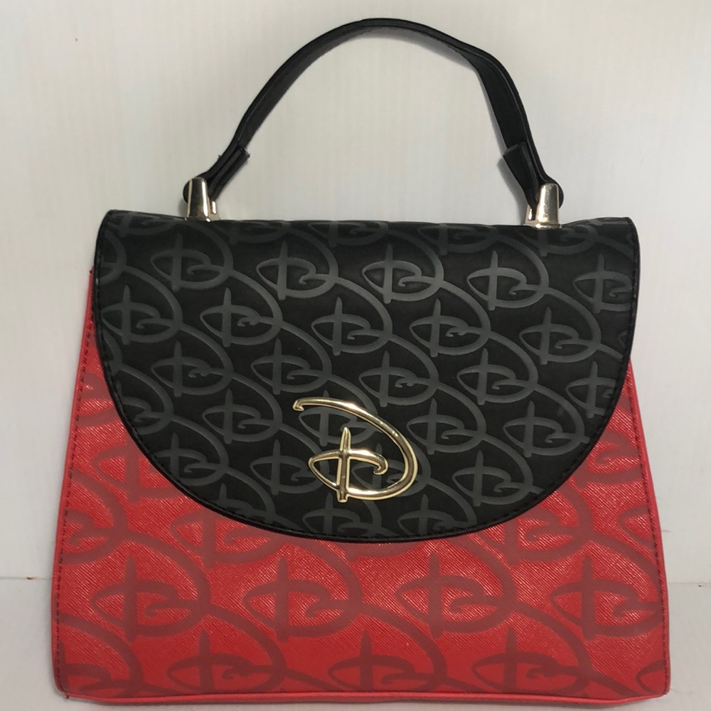 Loungefly Disney Black and Red Crossover Purse with D Logo No Crossbody Strap